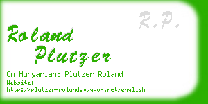 roland plutzer business card